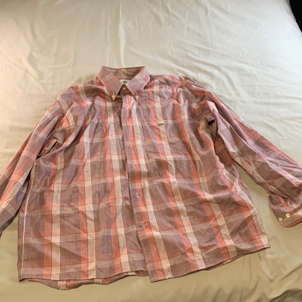 Red Striped Lacoste Button Down